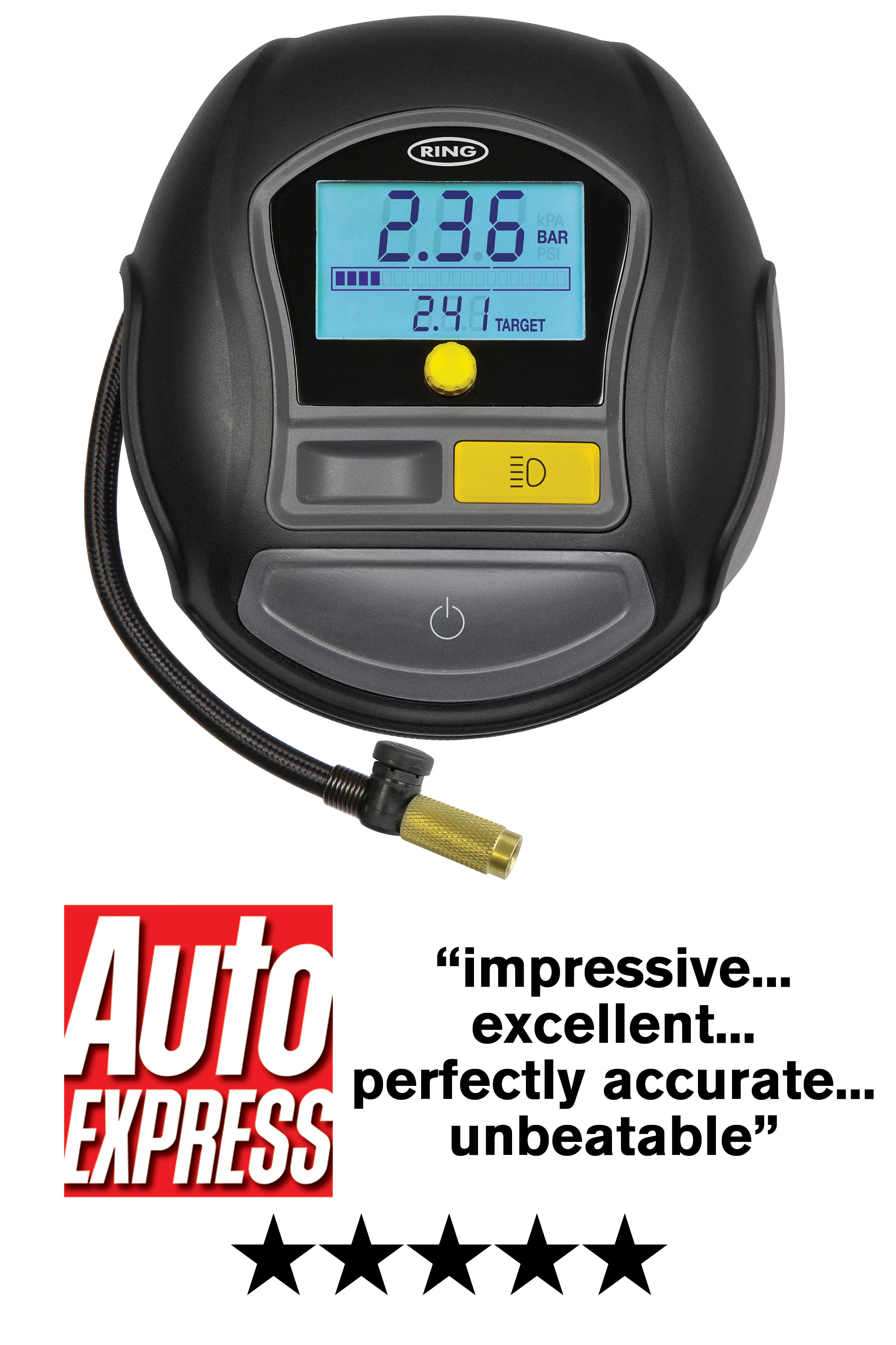 Digital tyre inflator achieves Five Stars from Auto Express