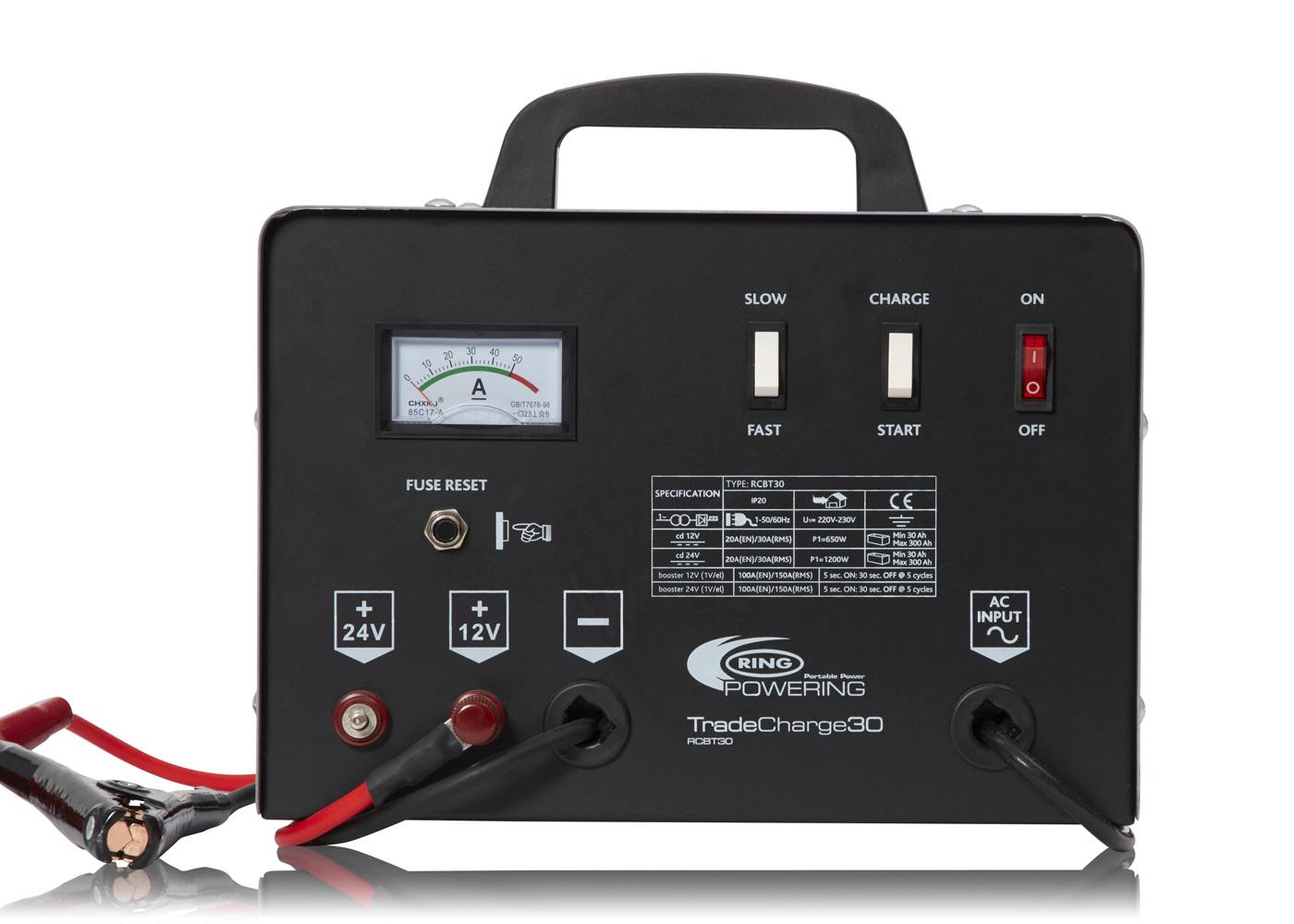 Workshop Battery Charger, 30A Battery Charger with 150A Jump Starter, RCBT30