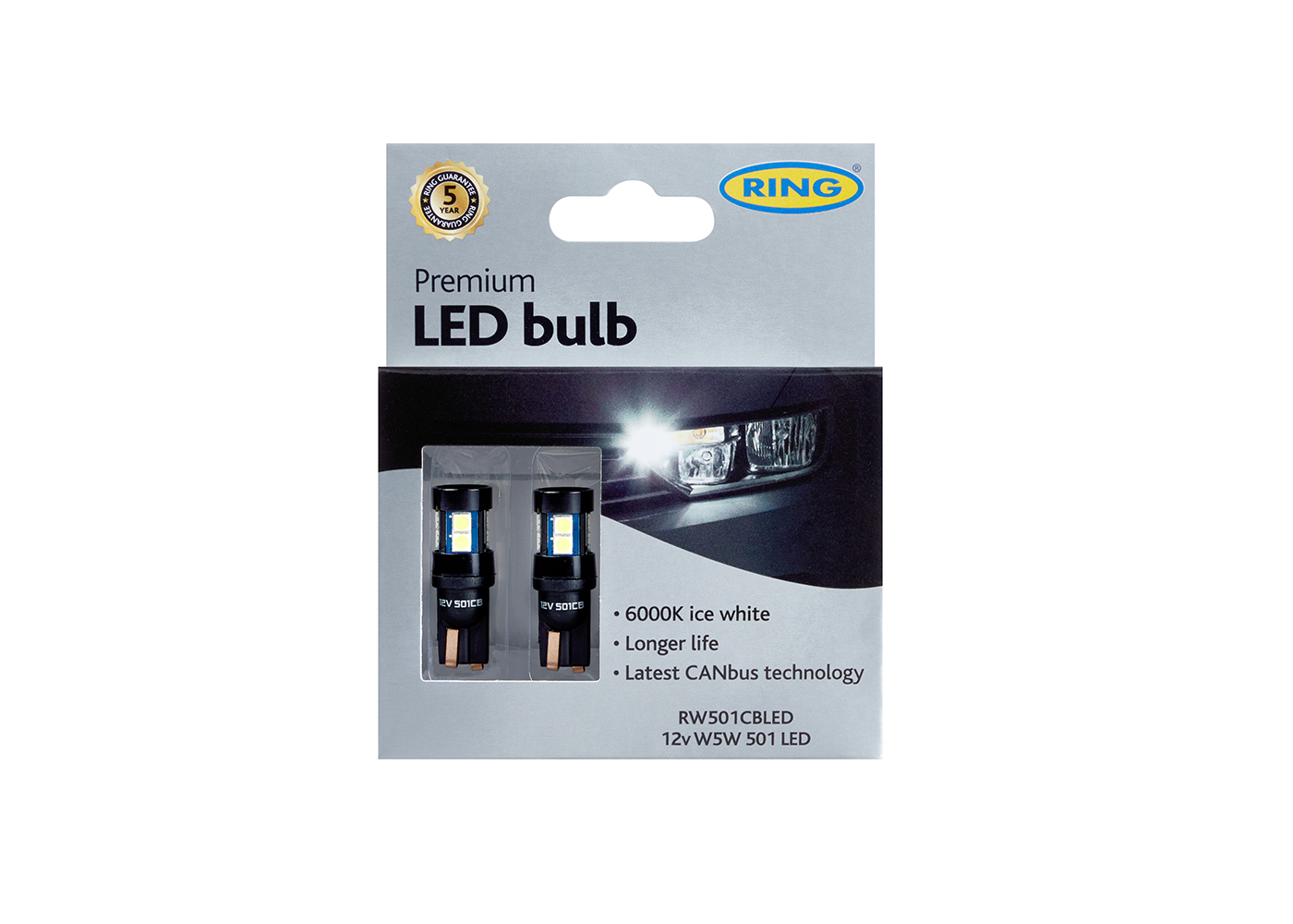 501 Ring Premium LED 12V W5W Canbus Wedge Bulbs (Pair)