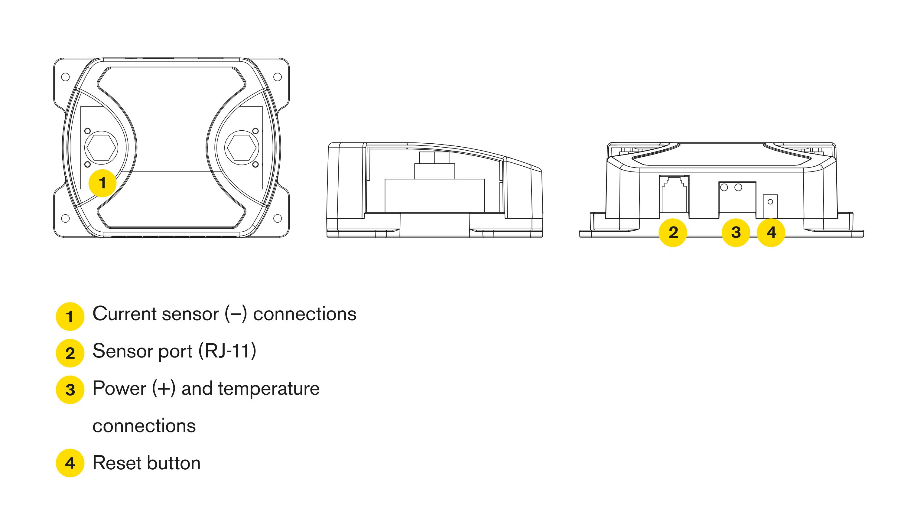 Battery Current Sensor Battery Voltage Temperature Sensor for