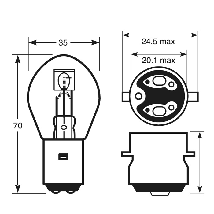 1 AMPOULE S2 12V 35/35W BOSCH BA20D RING – Planet Line B2B