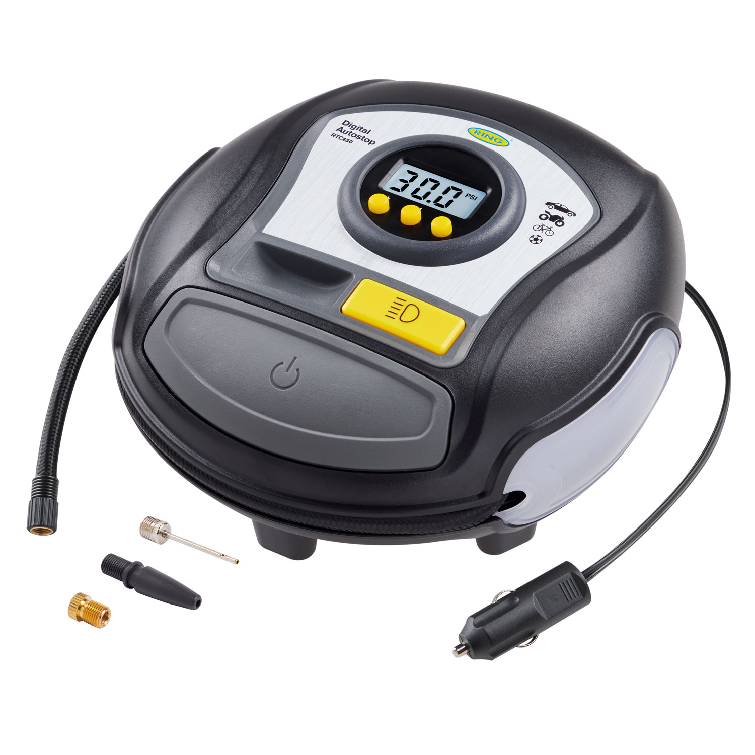 Ring - RTC450 Digital Tyre Inflator with LED light 12V DC